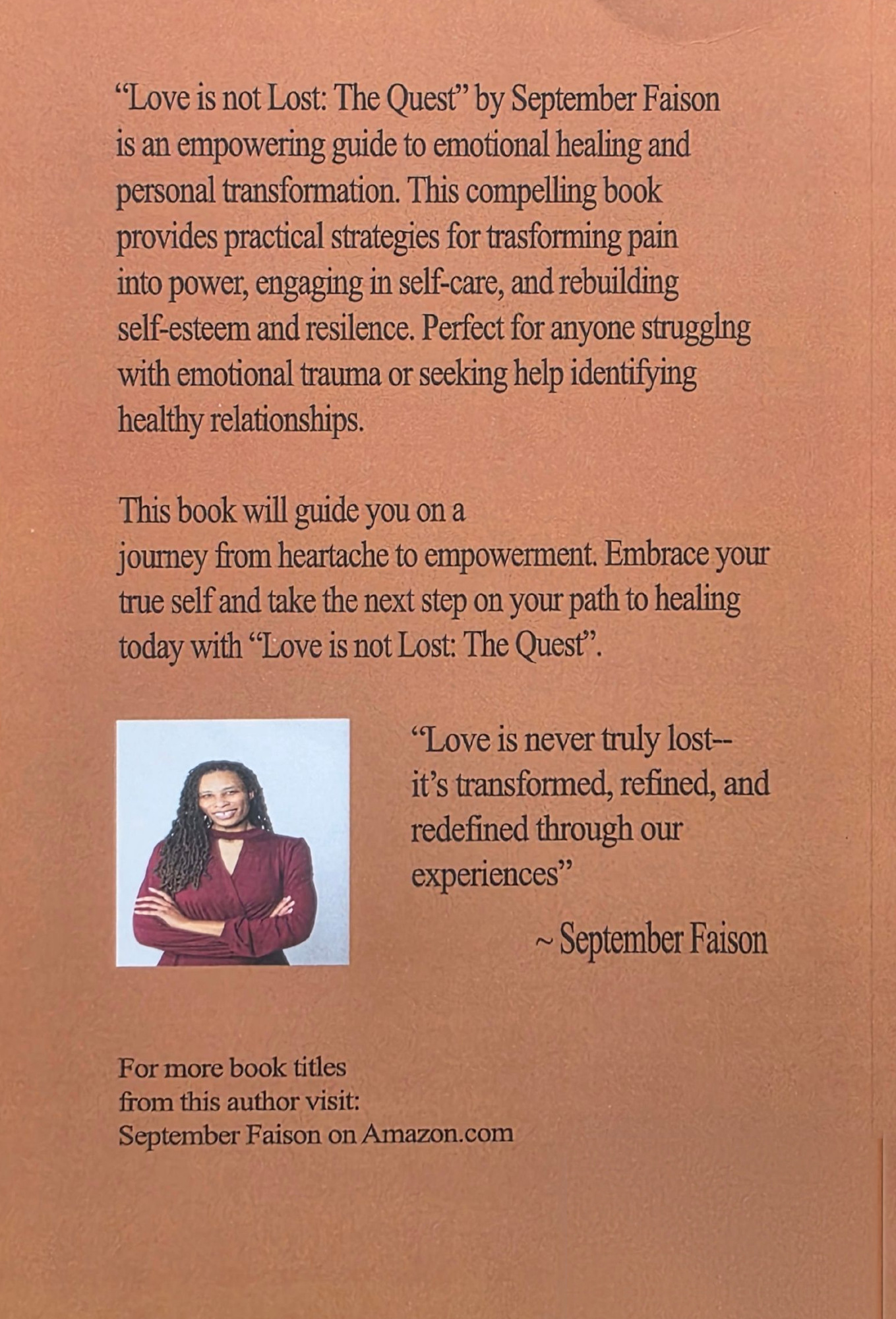 Love Is Not Lost: The Quest back cover
