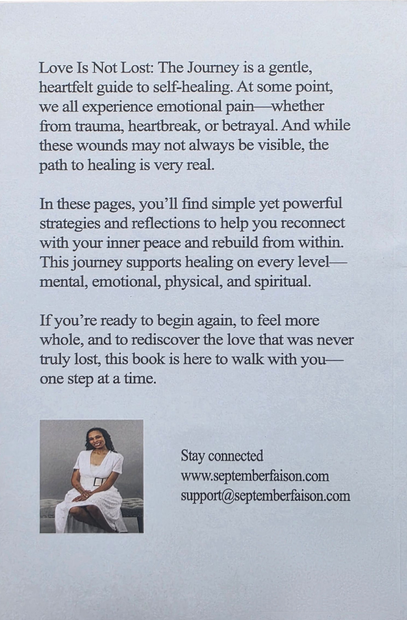 Love Is Not Lost: The Journey back cover